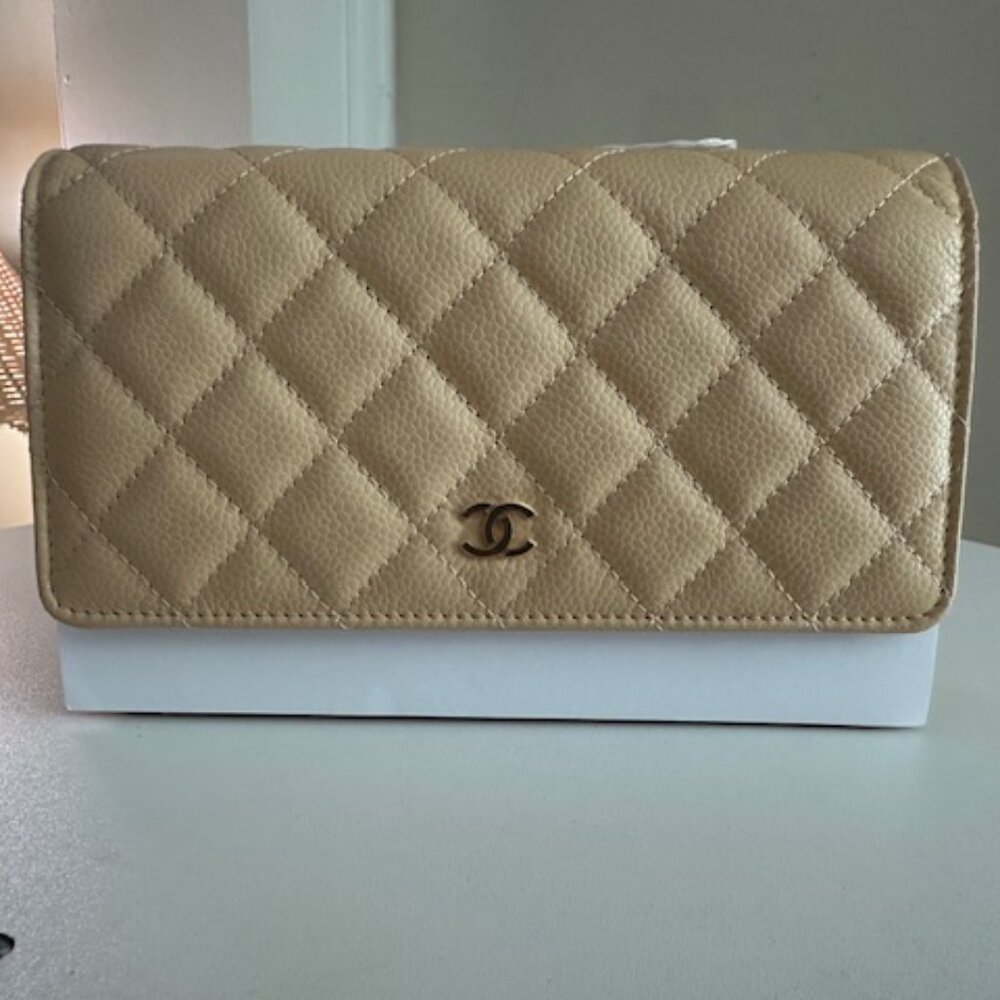 Chanel Wallet on Chain Quilted Caviar - Neutral - Brand New